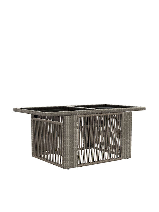 Outdoor Sitting Room Rattan Table Gray 100x55x37cm