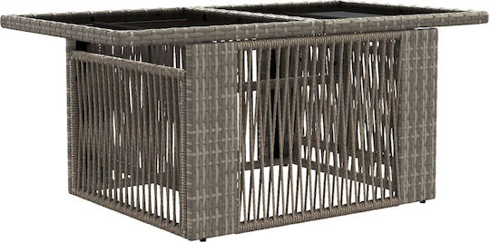 Τραπέζι Καθιστικού Εξωτερικού Χώρου Rattan Γκρι 100x55x37εκ.