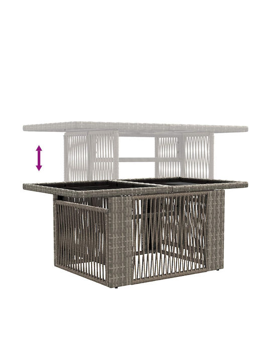 Outdoor Sitting Room Rattan Table Gray 100x55x37cm