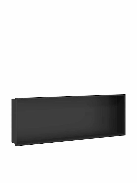 vidaXL Επιτοίχια Ραφιέρα Μπάνιου Μεταλλική 90x9.5x30cm Μαύρη