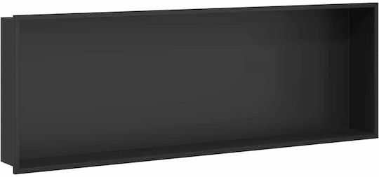 vidaXL Επιτοίχια Ραφιέρα Μπάνιου Μεταλλική 90x9.5x30cm Μαύρη