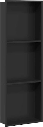 vidaXL Επιτοίχια Ραφιέρα Μπάνιου Μεταλλική 30x9.5x90cm Μαύρη