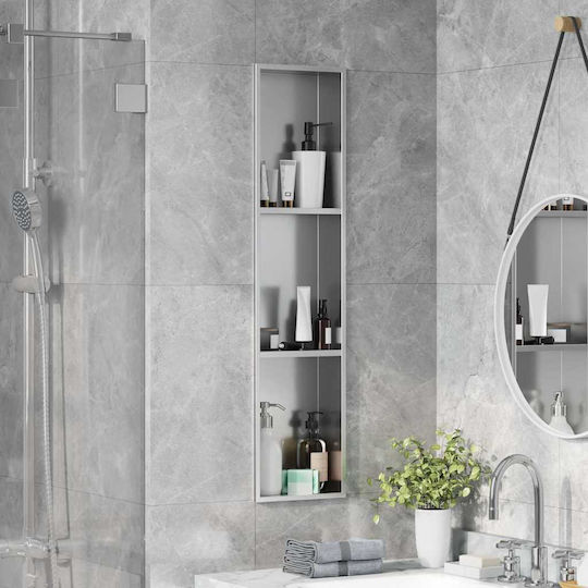 vidaXL Wall Mounted Bathroom Shelf Metallic 90x9.5x20cm Silver