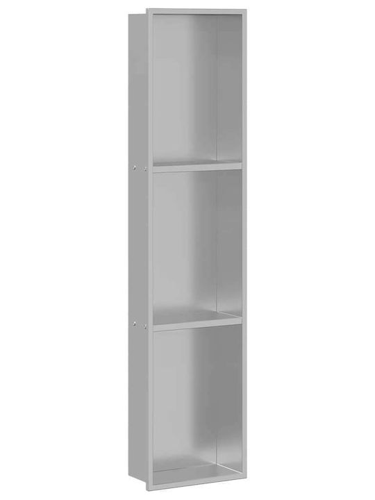 vidaXL Wall Mounted Bathroom Shelf Metallic 90x9.5x20cm Silver