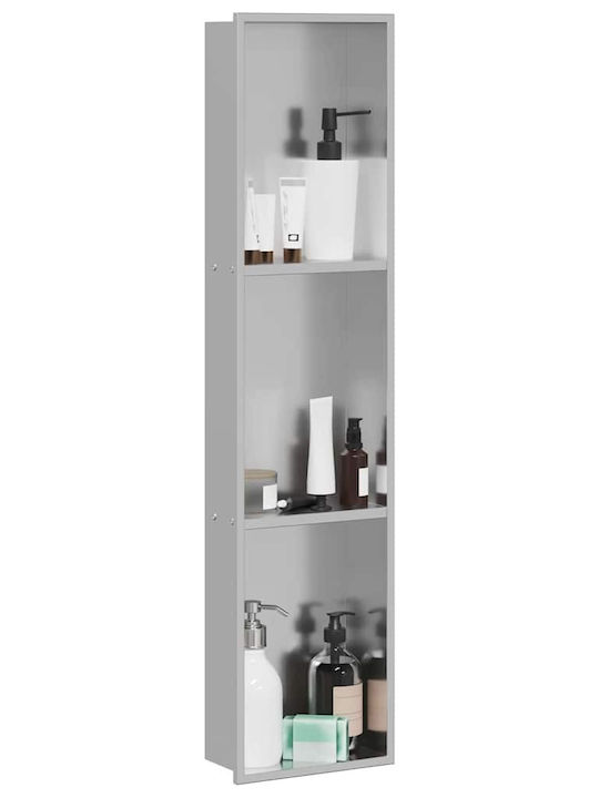 vidaXL Wall Mounted Bathroom Shelf Metallic 90x9.5x20cm Silver