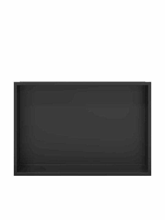 vidaXL Επιτοίχια Ραφιέρα Μπάνιου Μεταλλική 45x9.5x30cm Μαύρη