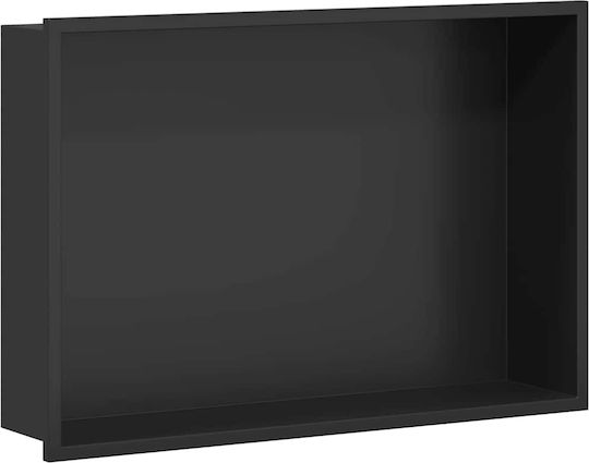 vidaXL Επιτοίχια Ραφιέρα Μπάνιου Μεταλλική 45x9.5x30cm Μαύρη