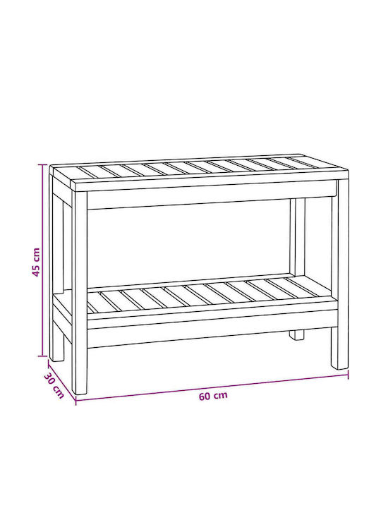 vidaXL Επιδαπέδια Ραφιέρα Μπάνιου Ξύλινη 60x30x45cm Καφέ
