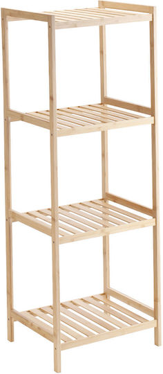 Estia Essentials Επιδαπέδια Ραφιέρα Μπάνιου Bamboo 26x17x88cm Μπεζ