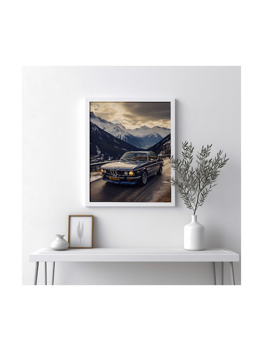 Poster Bmw E9 Coupé Cr067 40cm X 50cm Κορνίζα Φυσικό Ξύλου Μπεζ 63083pd156199f55316