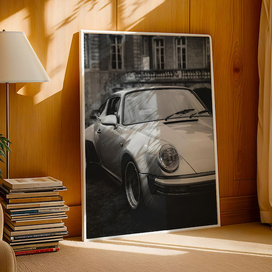 Poster Porsche 911 Turbo Cr055 40cm X 50cm Κορνίζα Φυσικό Ξύλου Μπεζ 63076pd156204f55316