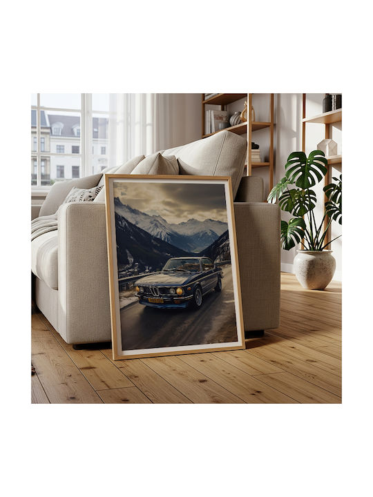 Poster Bmw E9 Coupé Cr067 40cm X 50cm Μαύρη Ξύλινη Κορνίζα-63083pd156199f55321