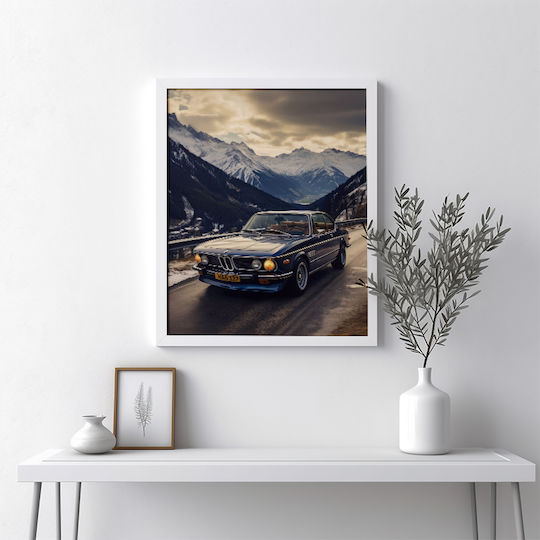 Poster Bmw E9 Coupé Cr067 40cm X 50cm Κορνίζα Καφέ Ξύλου 63083pd156199f63322