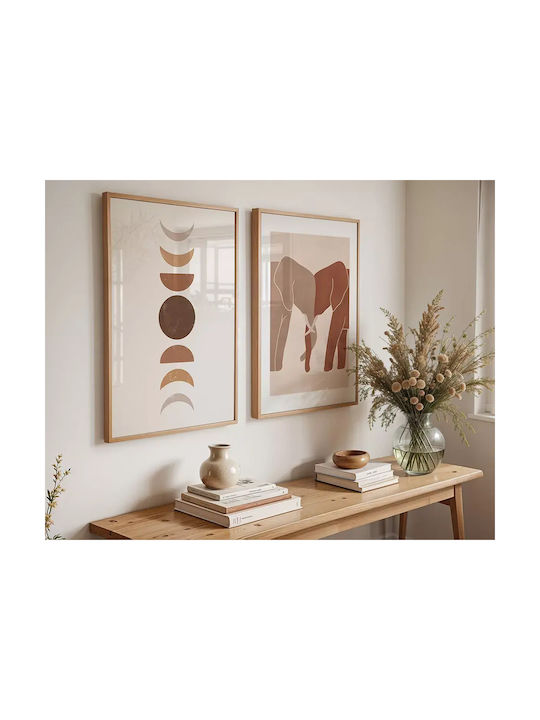 Poster Moon Geometry Pst178 40cm X 50cm Κορνίζα Φυσικό Ξύλου Μπεζ 56155pd156622f55316