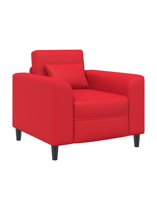 Armchair in Red Artificial Leather 90x88x85cm