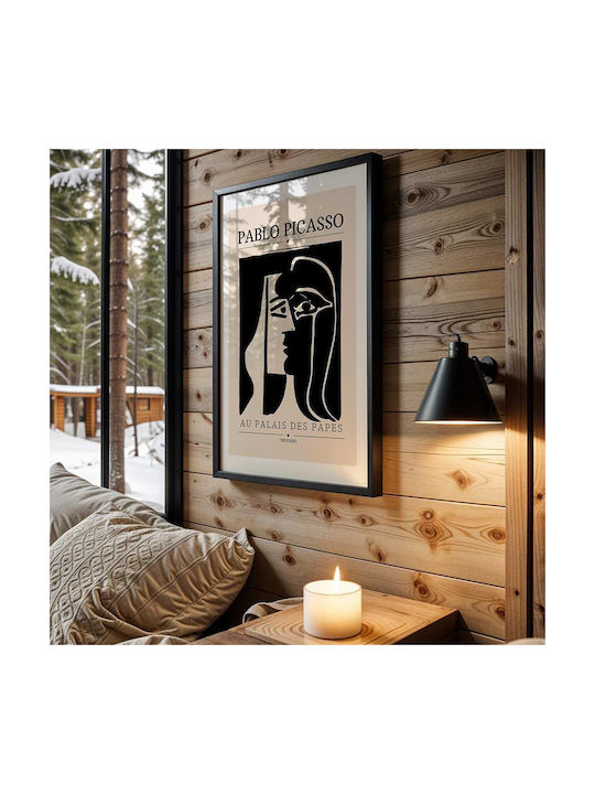 Poster Pablo Picasso Au Palais Des Papes Art077 40cm X 50cm White Wooden Frame