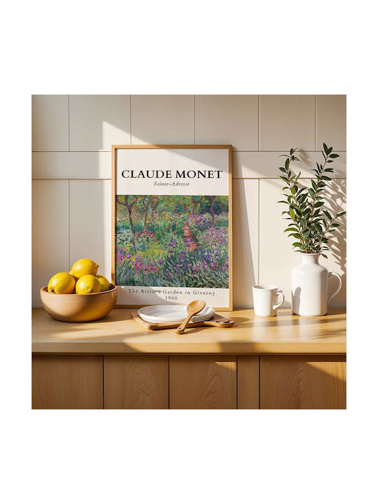 Poster Claude Monet Artists Garden In Giverny Art086 40cm X 50cm Μαύρη Ξύλινη Κορνίζα-56048pd156705f55321