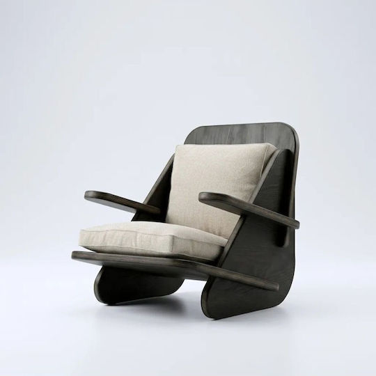 Armchair with Footstool 65x55x55cm Black Armchair with Footstool 65x55x55cm Black