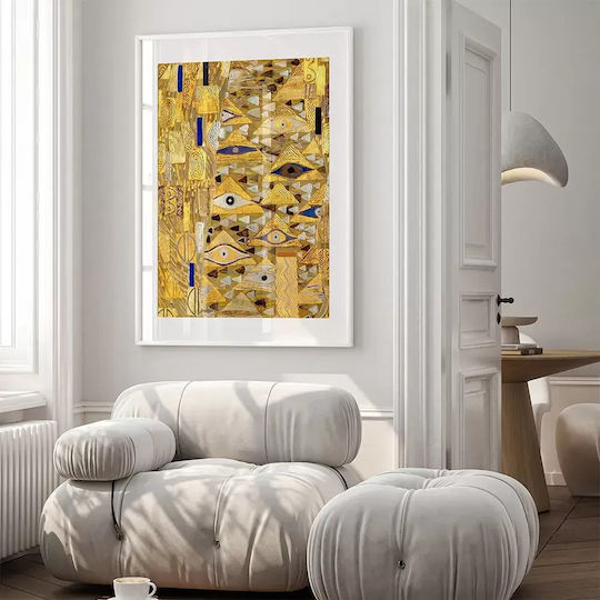 Poster Adele's Dress Details By Gustav Klimt Art154 40cm X 50cm Λευκή Ξύλινη Κορνίζα-56087pd156667f55310