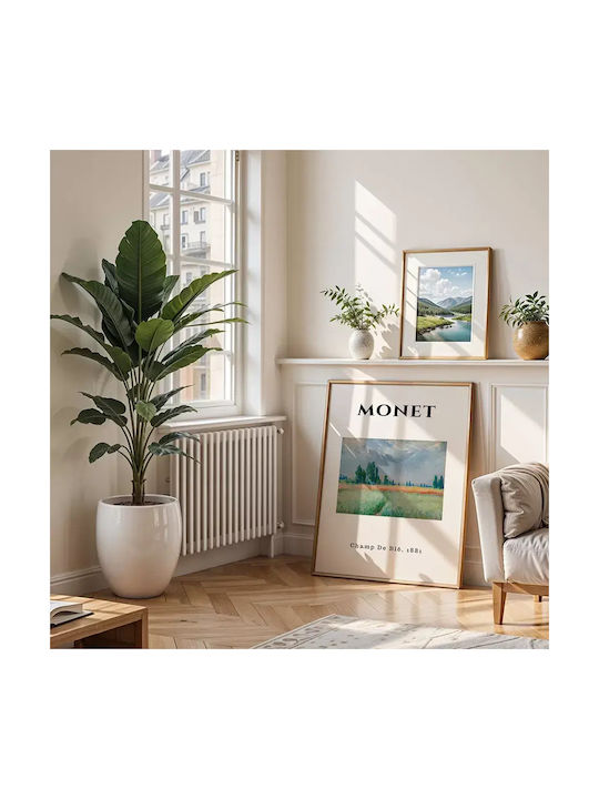 Poster Monet Champ De Ble Art010 40cm X 50cm White Wooden Frame