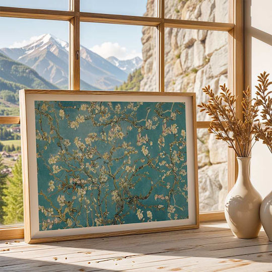 Poster Van Gogh Almond Blossom Art104 40cm X 50cm Μαύρη Ξύλινη Κορνίζα-56096pd156664f55321