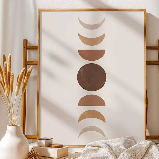 Poster Moon Geometry Pst178 40cm X 50cm Premium Μαύρο Ξύλινο Κάδρο-56155pd156622f55323