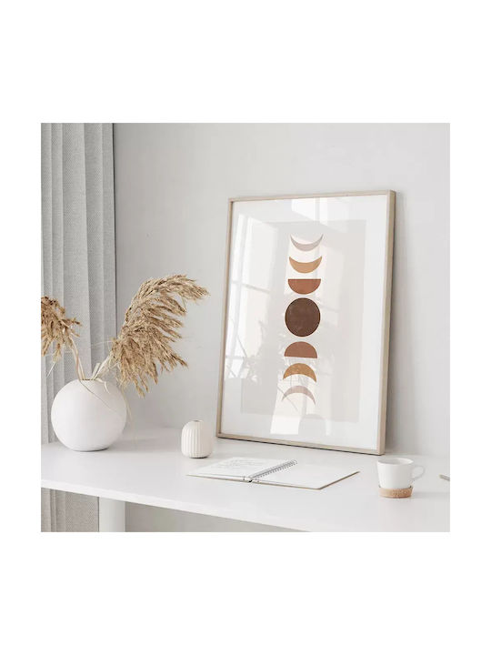 Poster Moon Geometry Pst178 40cm X 50cm Premium Μαύρο Ξύλινο Κάδρο-56155pd156622f55323