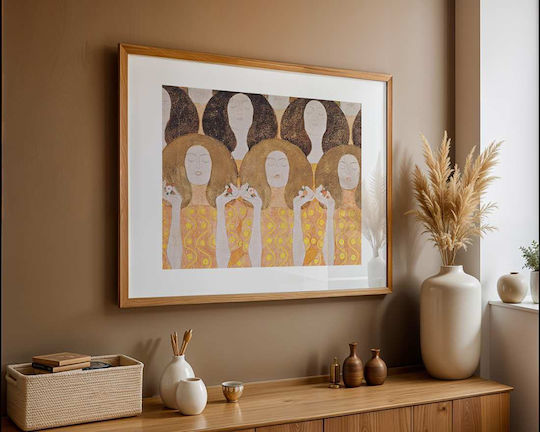 Poster Gustav Klimt Choir Angels Art149 40cm X 50cm Premium Black Wooden Frame