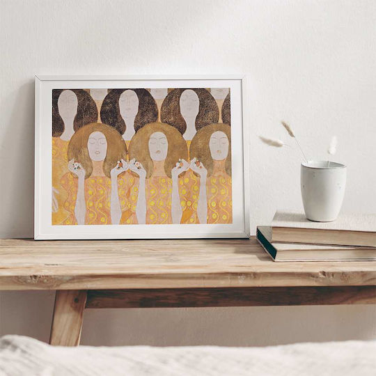 Poster Gustav Klimt Choir Angels Art149 40cm X 50cm Premium Black Wooden Frame