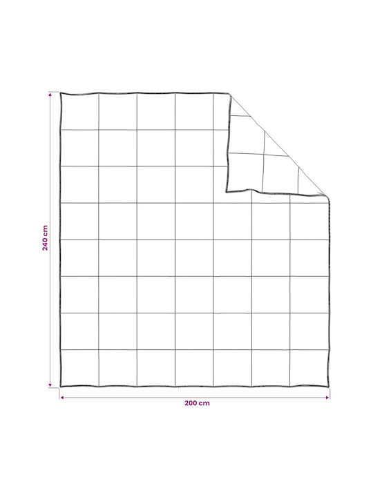 vidaXL Κουβέρτα Διπλή 200x240εκ. Μπεζ