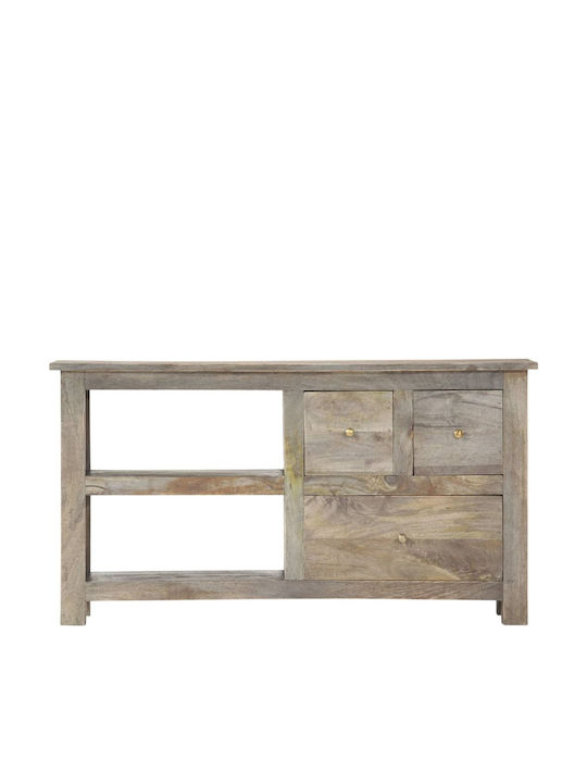 Solid Mango Wood TV Stand 100x30x55cm