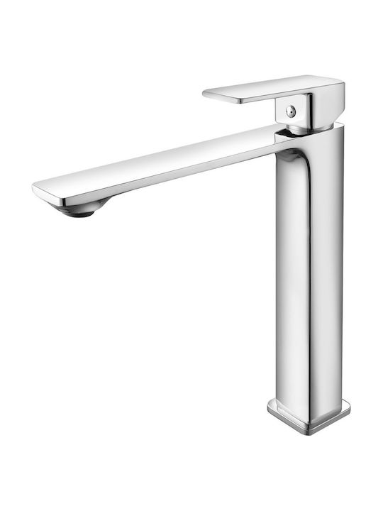Karag Delos Mixing Sink Faucet Tall Silver