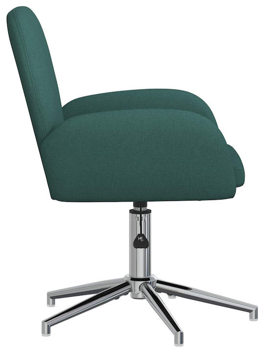 Swivel Visitor Chair with Arms in Green Colour 54x58x90cm
