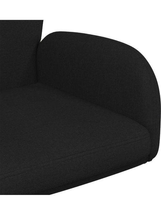 Swivel Visitor Chair with Arms in Black Colour 54x58x90cm