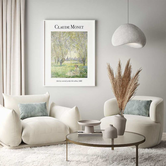 Poster Claude Monet Woman Seated Under Willow Art100 40cm X 50cm Brown Wooden Frame 56052pd156701f63322
