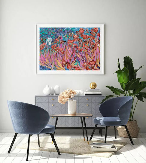 Плакат Van Gogh Irises Art110 40см X 50см Кафява Дървена Рамка 56099pd156658f63322