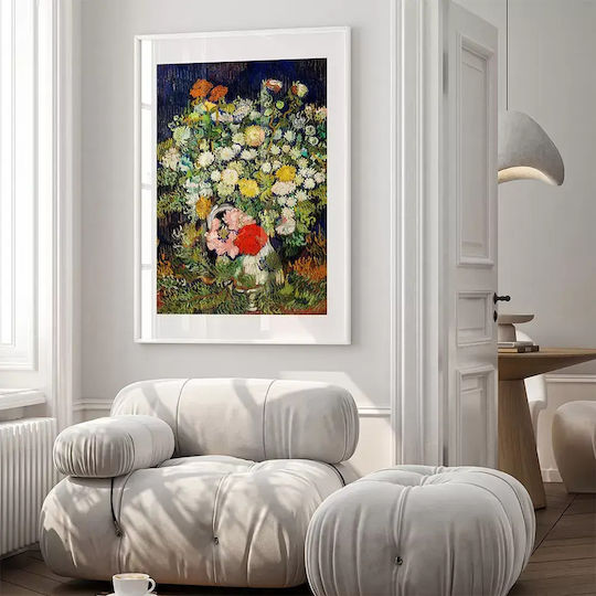 Poster Bouquet Flowers Art115 40cm X 50cm Black Wooden Frame