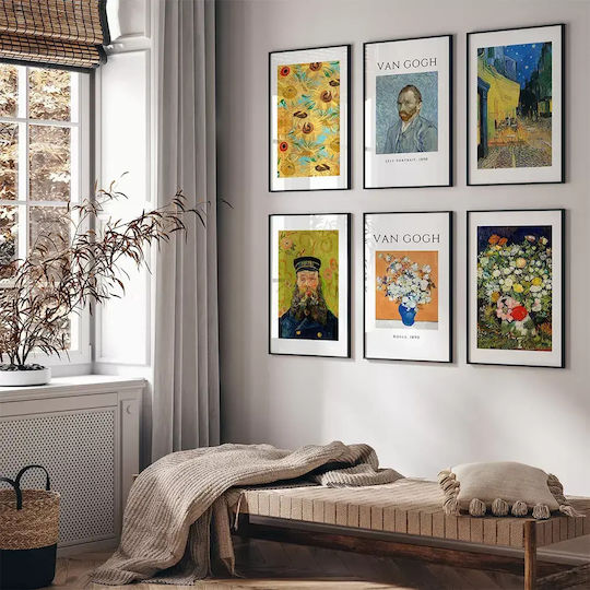 Poster Bouquet Flowers Art115 40cm X 50cm Black Wooden Frame