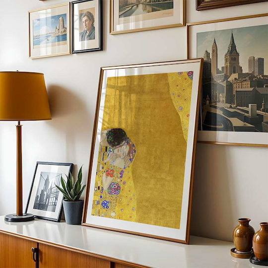 Poster Gustav Klimt Kiss Art155 40cm X 50cm Black Wooden Frame