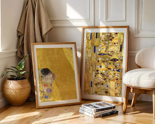 Poster Gustav Klimt Kiss Art155 40cm X 50cm Black Wooden Frame