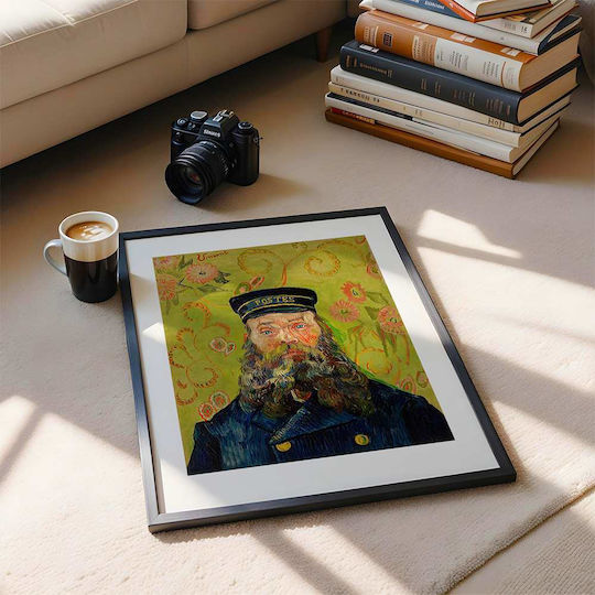 Poster Van Gogh Postman Art114 40cm X 50cm Premium Μαύρο Ξύλινο Κάδρο-56104pd156653f55323