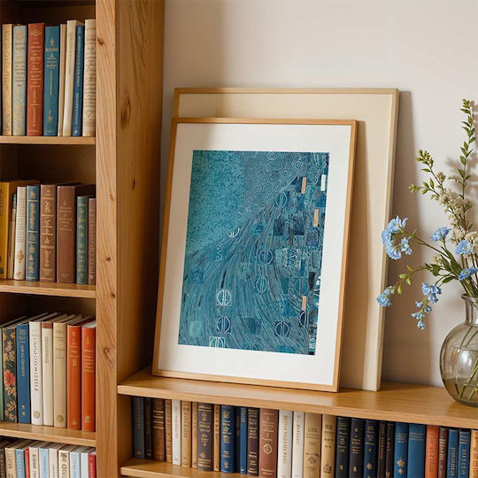 Poster Blue Details By Gustav Klimt Art156 40cm X 50cm Premium Μαύρο Ξύλινο Κάδρο-56092pd156668f55323