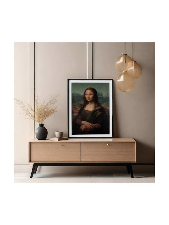Poster Leonardo Da Vinci Mona Lisa Art159 40cm X 50cm Premium Μαύρο Ξύλινο Κάδρο-56109pd156651f55323