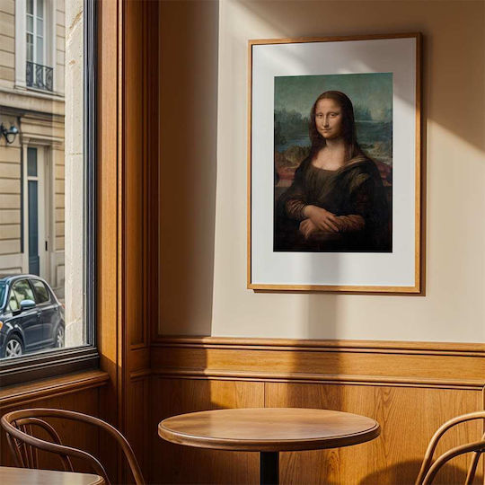 Poster Leonardo Da Vinci Mona Lisa Art159 40cm X 50cm Premium Black Wooden Frame