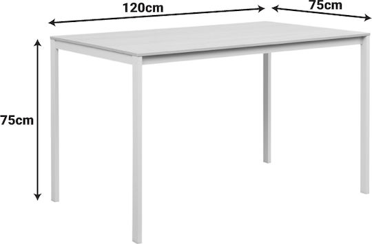 Masă de Bucătărie Aurora cu 4 Scaune 120x75cm