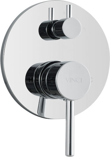 Vinci Built-In Mixer & Shower Head Set for Shower 2 Outlets Silver