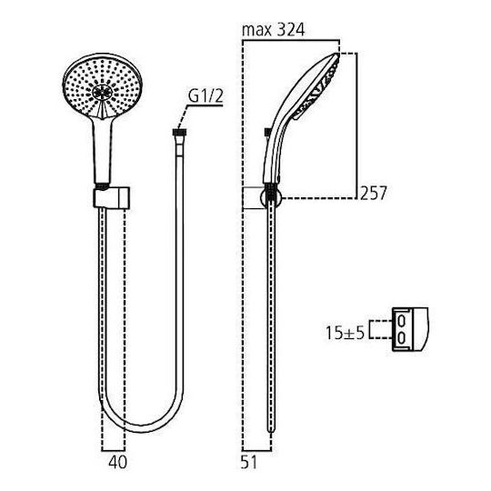 Ideal Standard Idealrain Xl3 Τηλέφωνο Ντουζ