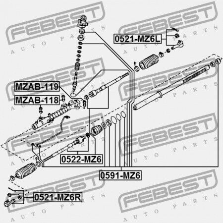 Пръстен На Щанга На Волана Mazda 6 Wagon Gy 2002-2005 Eu Gj8a-32-123