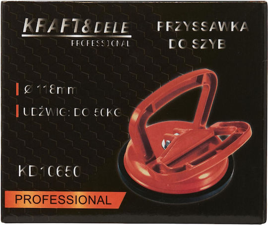 Kraft & Dele Μονή Βεντούζα Πλαστική Διαμέτρου 120mm με Ικανότητα Συγκράτησης 50kg