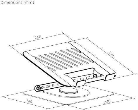 Brateck Βάση Στήριξης για Laptop έως 17" Ασημί LPS01-8